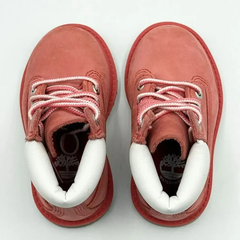 Timberland 6” Waterproof Boots with Ankle Padding in Medium Pink - US Toddler 5